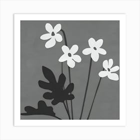 Black And White Flowers Art Print