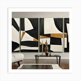 Abstract Black And White Painting Art Print