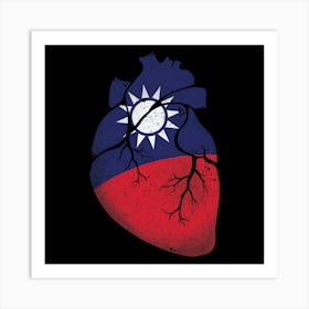 Taiwan Heart Flag Art Print