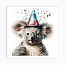 Koala With Party Hat Art Print