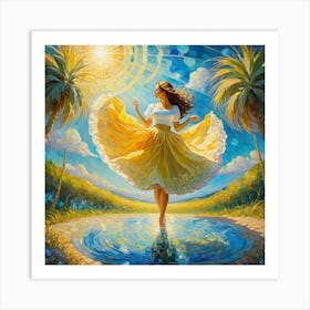 Woman Dancing In The Sun jk Art Print