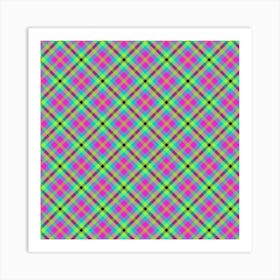 Pink And Blue Plaid 2 Art Print