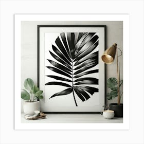 Black And White Palm Leaf Print Art Print