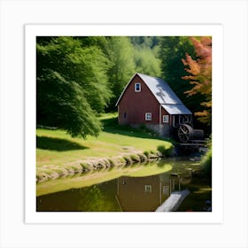 Watermill In The Fall 1 Art Print