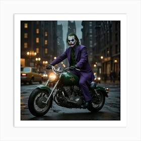 Joker On A Motorcycle 28 Art Print