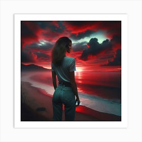 Red Sky At Sunset Art Print