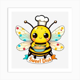 Sweet Dish And Honey Bee 1 Art Print