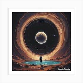 Person Standing In A Hole Art Print