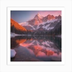 Abstact Mountain Sun Art Print (2) Art Print