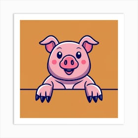 Cartoon Pig Art Print