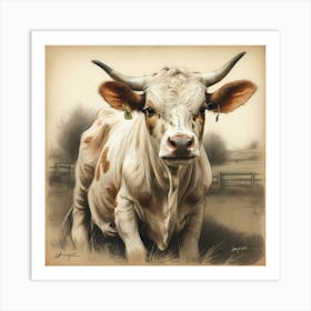 Cow In A Field 5 Art Print