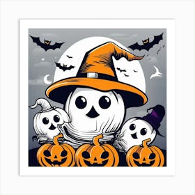 Halloween Pumpkins Art Print