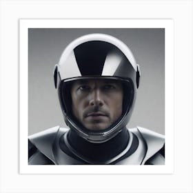 Create A Cinematic Apple Commercial Showcasing The Futuristic And Technologically Advanced World Of The Man In The Hightech Helmet, Highlighting The Cuttingedge Innovations And Sleek Design Of The Helmet And (8) Art Print