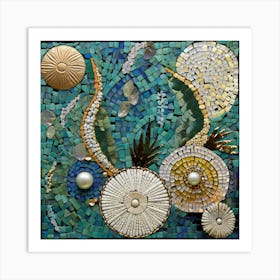 Mosaic Sea Shells Art Print