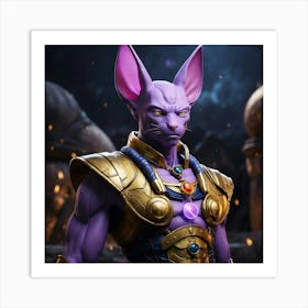 Cat In Armor Art Print