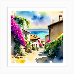 Watercolor Of A Street Art Print