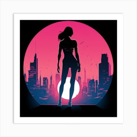 Silhouette Of A Woman Art Print