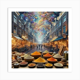 Roaming Amsterdam S Markets, Sampling Exotic Spices And Savoring The Aromas Style Scent Sational Market Realism (2) Art Print