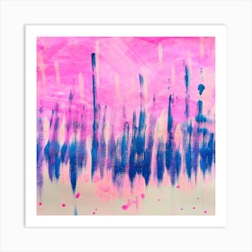 Abstract Painting Pink and Blue Art Print