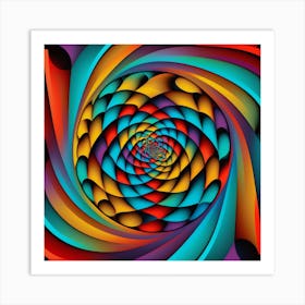 Abstract Psychedelic Spiral Art Print