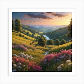 Sunset In The Valley Art Print