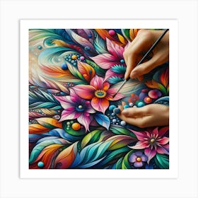 Colorful Flower Painting Art Print