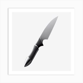 Knife On Black Background 2 Art Print