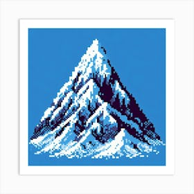 8-bit snowy mountain peak 1 Art Print