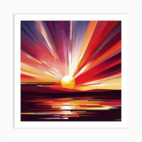 Sunset Over The Water 9 Art Print