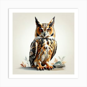 Owl Painting 2 Art Print