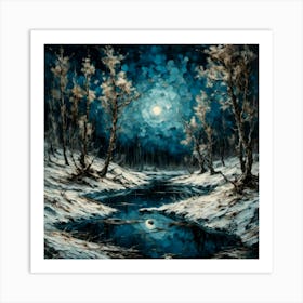 Moonlight In The Woods Art Print