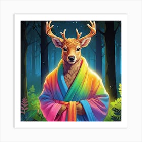 Rainbow Deer 5 Art Print