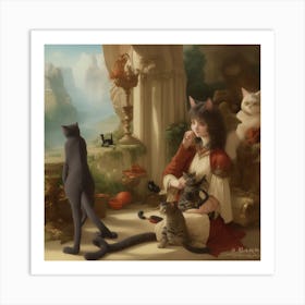 Cat Lady Art Print