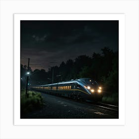 Train At Night 5 Art Print