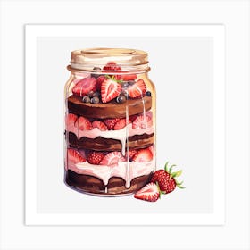 Strawberry Cake In A Jar 2 Art Print