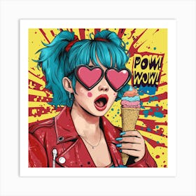 Pop Girl With Ice Cream Art Print