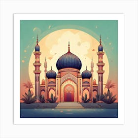 Firefly Elegant Mosque Illustration Reflecting Islamic Heritage 91660 Art Print