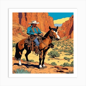 Cowboy In The Desert 1 Art Print