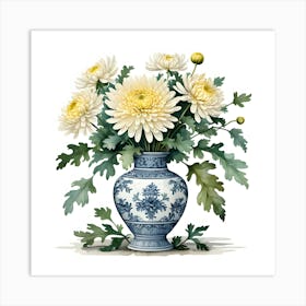 Chrysanthemums In A Vase 1 Art Print