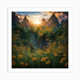 Sunset In The Mountains 11 Art Print