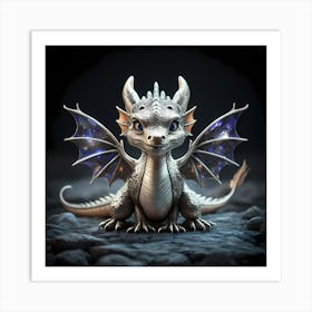 Cute Dragon 3d Illustration Art Print