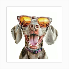 Weimaraner Wearing Sunglasses Art Print