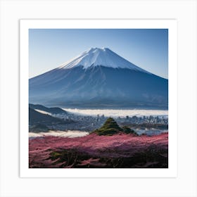 Mount Fuji, Japan: A sacred mountain often surrounded by poetic landscapes. Art Print