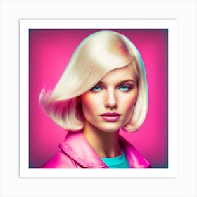 80s Girl With Blond Hair Art Print