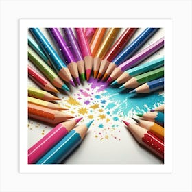 Colorful Pencils Art Print