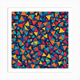 Abstract Triangles Seamless Pattern Art Print