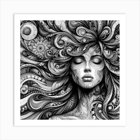 A portrat of woman Art Print