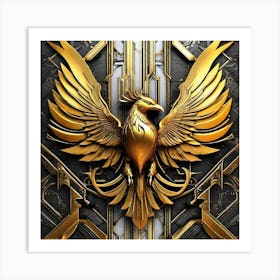 Golden Phoenix 2 Art Print