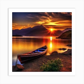 Sunset On The Lake 10 Art Print