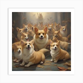 Corgis Art Print